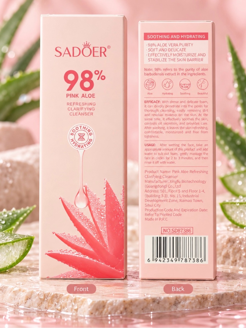 98% Pink Aloe Refreshing Clarifying Cleanser - Pink